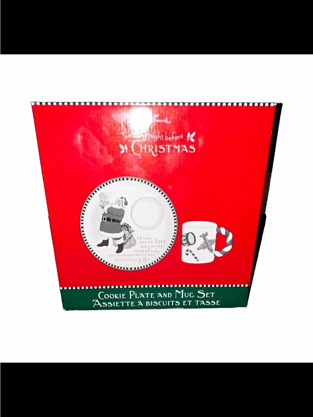 Hallmark Red and Green Christmas Cookie Plate & Mug Set